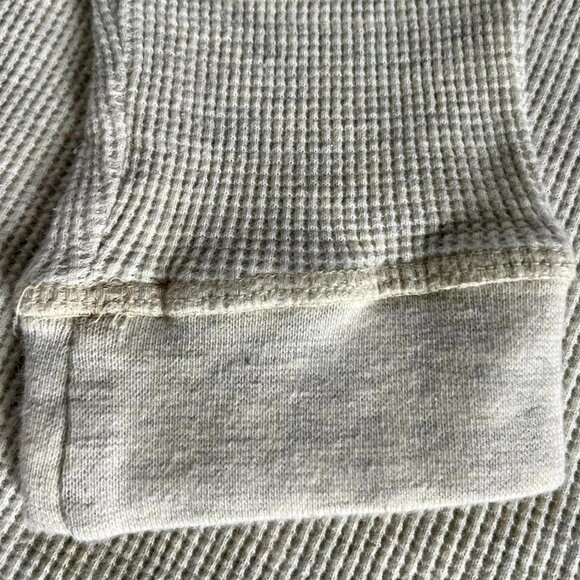 Men’s XL Big King Size Ivory Long Sleeve 1/4 Button Down Thermal Pullover - Picture 2 of 6